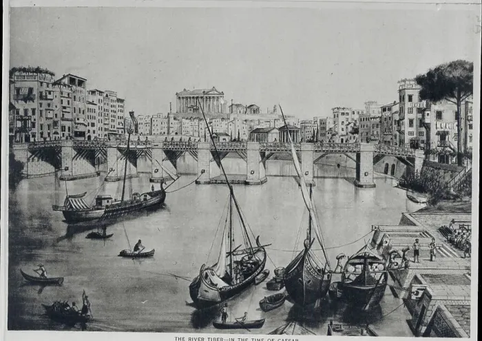 Framed Print : Drawing of the River Tiber Framed Print : Drawing of the River Tiber