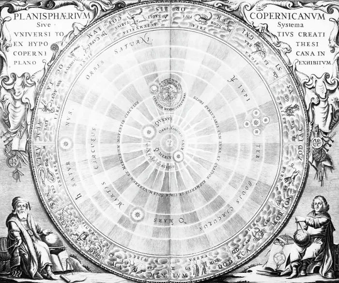 Framed Print : Drawing Of Round Copernican Solar System Framed Print : Drawing Of Round Copernican Solar System