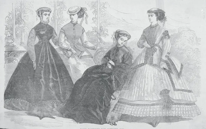 Framed Print : Drawing Showing Early Parisian Women's Fashions Framed Print : Drawing Showing Early Parisian Women's Fashions