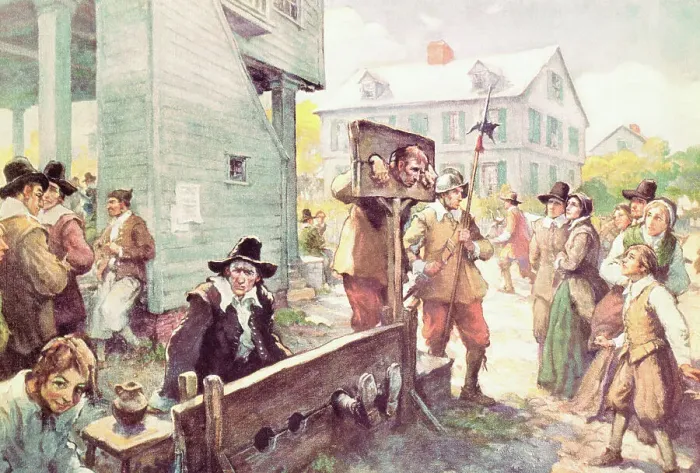 Framed Print : Drawing Showing Suspected Criminals in Stocks Framed Print : Drawing Showing Suspected Criminals in Stocks
