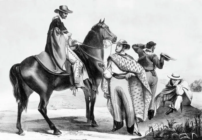 Framed Print : Drawing of South American Gauchos on the Range Framed Print : Drawing of South American Gauchos on the Range
