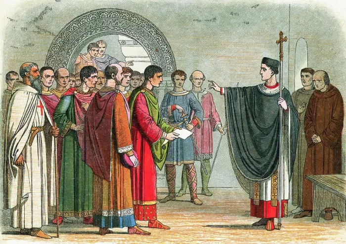Framed Print : Drawing of Thomas A. Becket Admonishing Earl of Leicester Framed Print : Drawing of Thomas A. Becket Admonishing Earl of Leicester