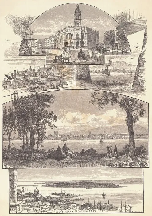 Framed Print : Three Drawings of Scenes in Helen's Island Framed Print : Three Drawings of Scenes in Helen's Island