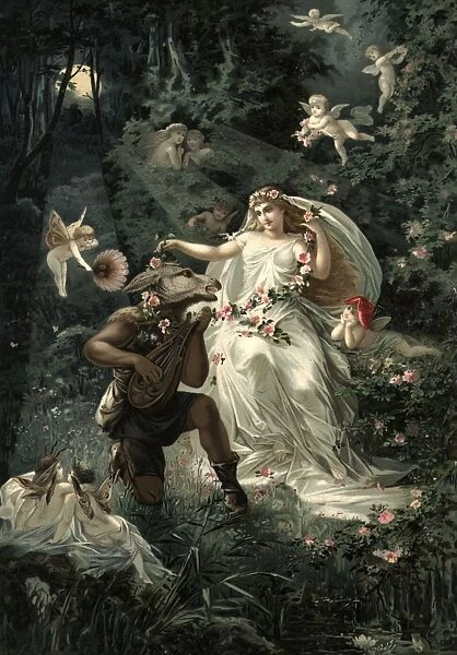Dreams. A German print illustrating a scene from Shakespeares A Midsummer