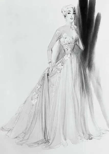 Grace Kelly's Gray and Rose Chiffon Ballgown Print. Art Prints, Posters &  Puzzles from Fine Art Storehouse