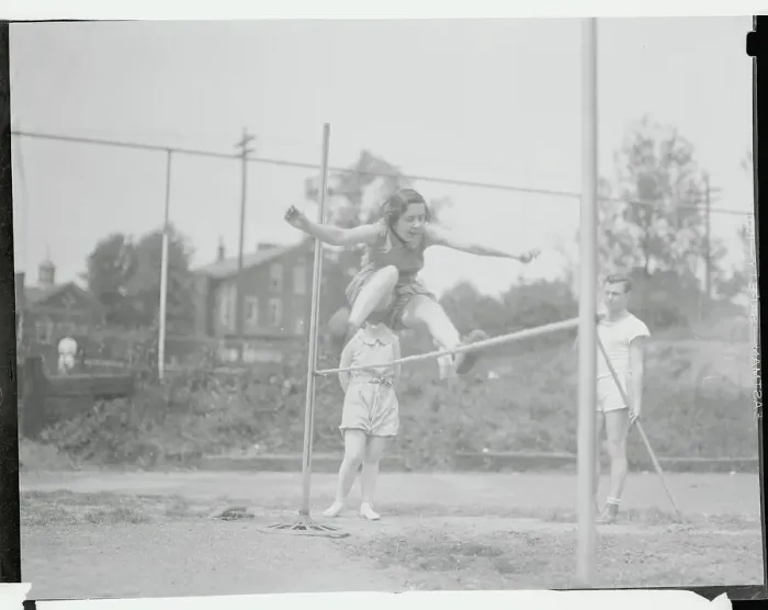 Framed Print : Drexel Institute Student in High Jump Feat Framed Print : Drexel Institute Student in High Jump Feat