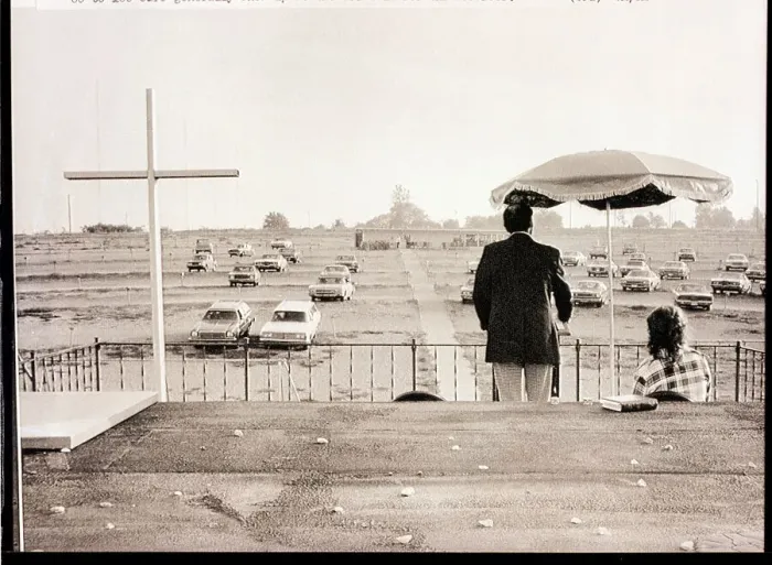 Framed Print : Drive-In Church Service Framed Print : Drive-In Church Service