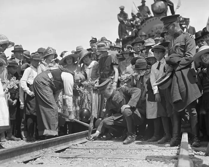 Framed Print : Driving Golden Spike In 1923