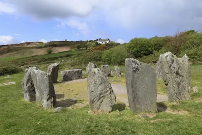 Framed Print : Drombeg Stone Circle, Megalithic culture, Glandore, Republic of Ireland, British Isles, Europe