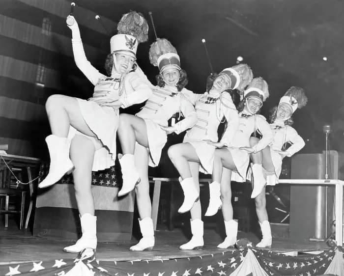Framed Print : Drum Majorettes on Stage for American Legion