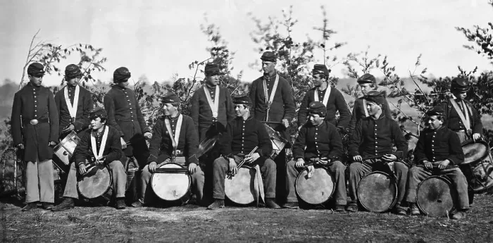 Framed Print : Drummer Boys of the 61st New York Infantry During the Civil War