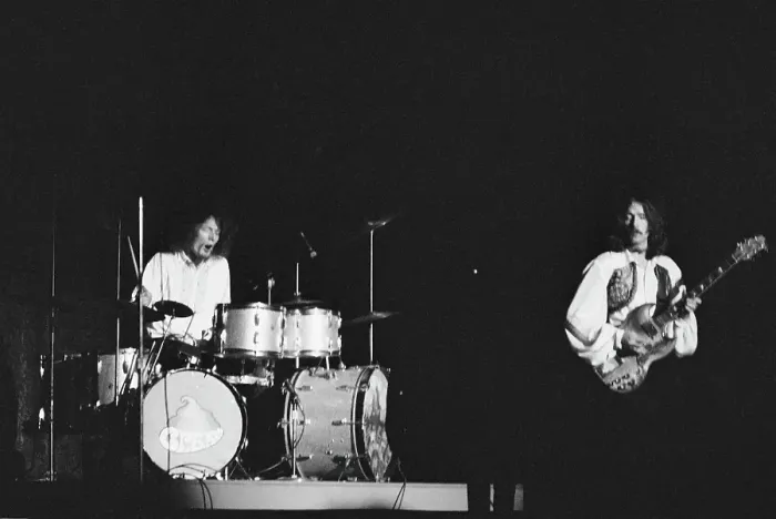 Framed Print : Cream. Drummer Ginger Baker (left) and guitarist Eric Clapton of British Framed Print : Cream. Drummer Ginger Baker (left) and guitarist Eric Clapton of British