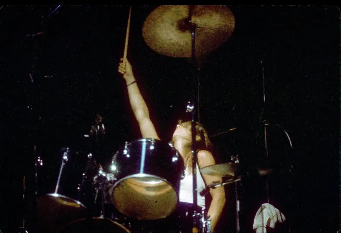 Framed Print : Drummer Sandy West of the rock band The Runaways Framed Print : Drummer Sandy West of the rock band The Runaways