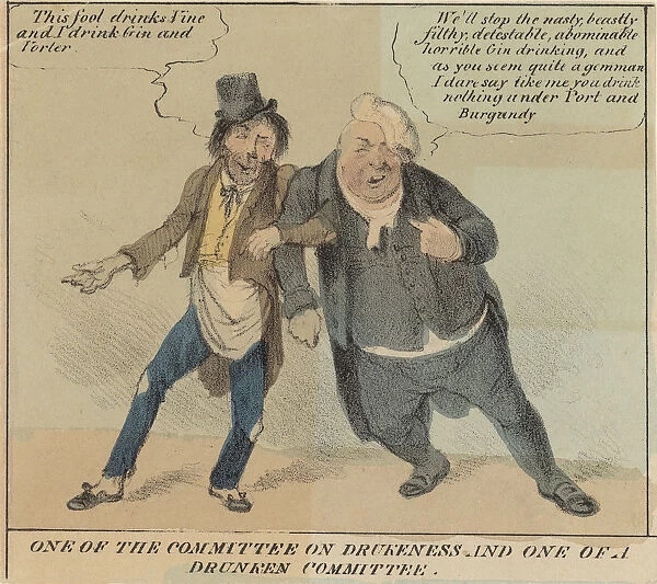 Drunks. Cartoon titled One of the committee on drunkeness