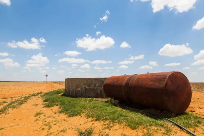 Framed Print : The dry and arid landscape in the Free state has very red  /  orange soil, not far from Boshoff