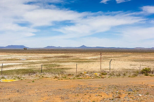 The dry and arid landscape of the Karoo in the Northern Cape not far from Loxton, South Africa