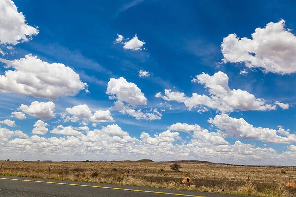 The dry and arid landscape in the Northern Cape, not far from Kimberly, South Africa