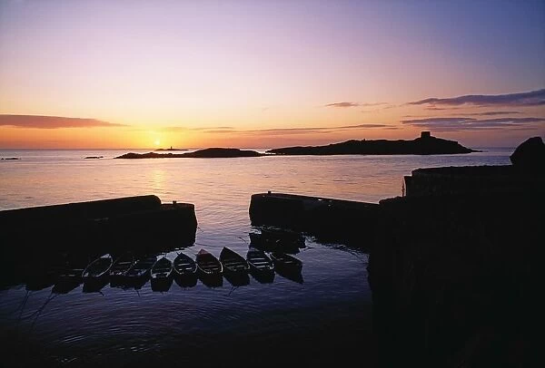 Co Dublin, Colimore Harbour and Dalkey Island in the distance, Ireland