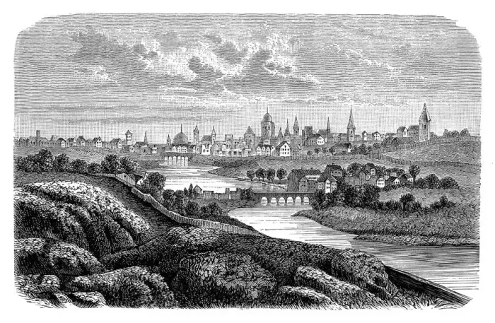 Framed Print : Dublin, Ireland in the 17th Century Framed Print : Dublin, Ireland in the 17th Century