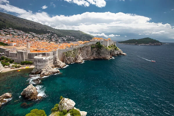 Dubrovnik. Old City of Dubrovnik (UNESCO world heritage site) located on rocks