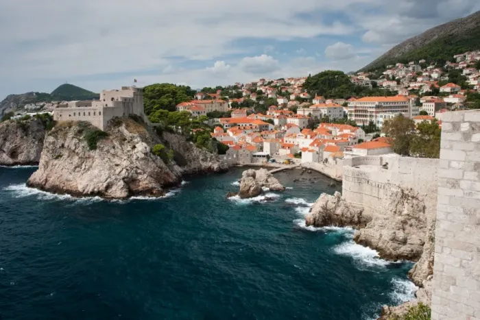 Framed Print : Dubrovnik castle and old harbour, Croatia Framed Print : Dubrovnik castle and old harbour, Croatia