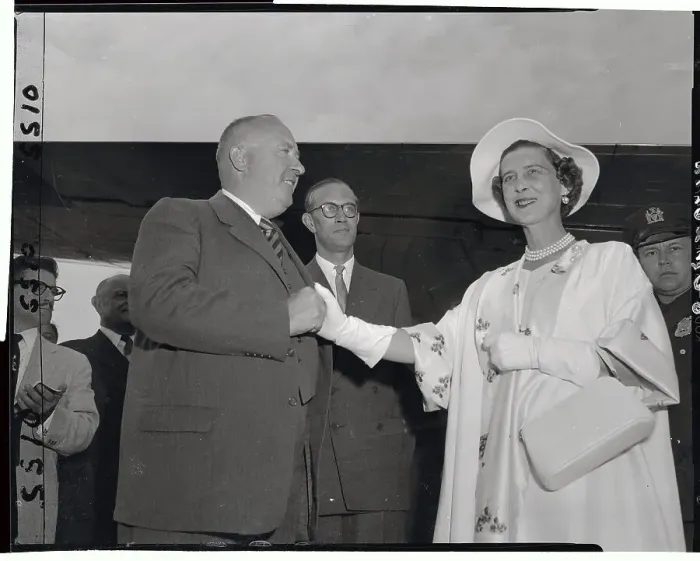 Framed Print : Duchess of Kent Being Greeted by United States City Official Framed Print : Duchess of Kent Being Greeted by United States City Official