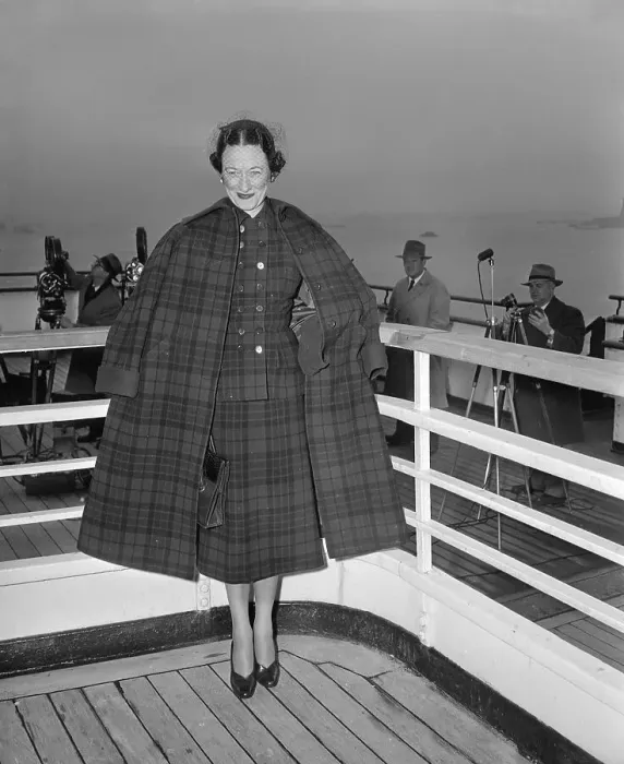 Framed Print : Duchess of Windsor Posing Aboard Queen Elizabeth Framed Print : Duchess of Windsor Posing Aboard Queen Elizabeth