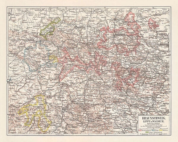 Duchy of Brunswick, Principalities Schaumburg-Lippe, and Waldeck, published 1897