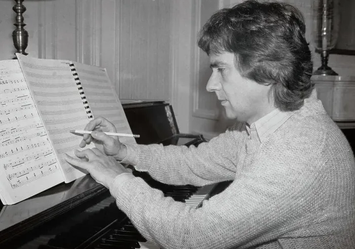 Framed Print : Dudley Moore Composing at Piano Framed Print : Dudley Moore Composing at Piano