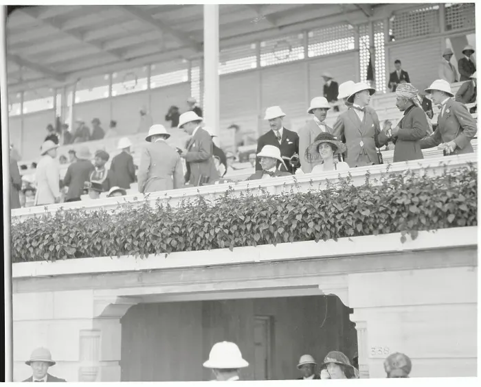 Framed Print : Duke of Connaught and His Lady in Grandstand for the Races Framed Print : Duke of Connaught and His Lady in Grandstand for the Races