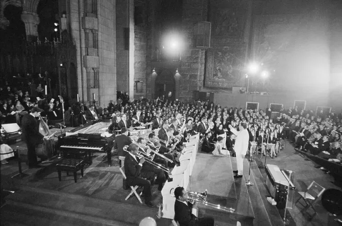 Framed Print : Duke Ellington Conducting Orchestra at Cathedral Framed Print : Duke Ellington Conducting Orchestra at Cathedral