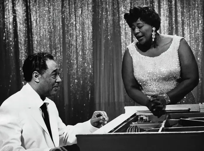 Framed Print : Duke Ellington and Ella Fitzgerald at Piano Framed Print : Duke Ellington and Ella Fitzgerald at Piano