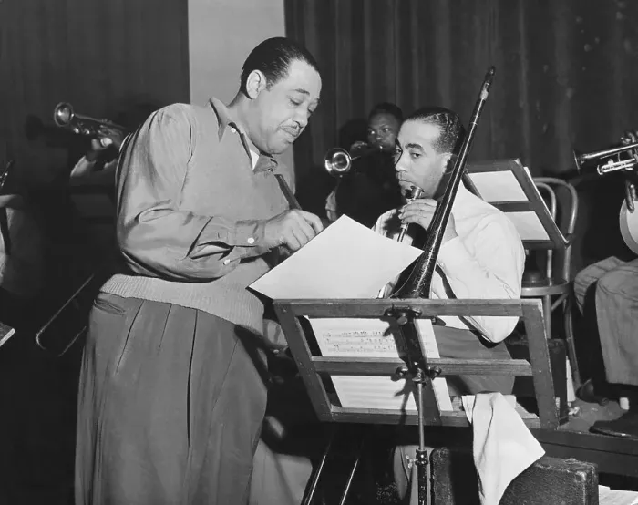 Framed Print : Duke Ellington Instructing Musician Framed Print : Duke Ellington Instructing Musician