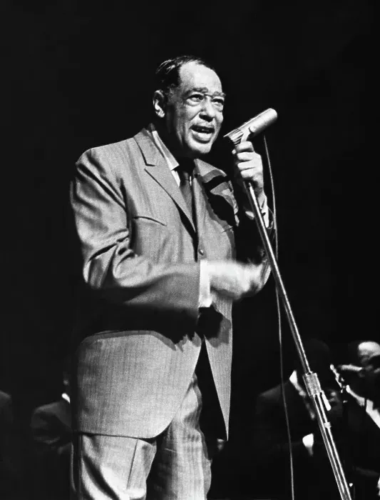 Framed Print : Duke Ellington at Microphone Framed Print : Duke Ellington at Microphone