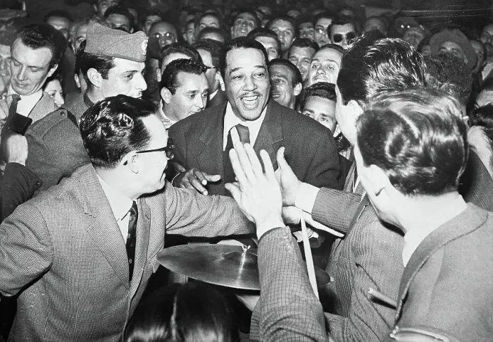 Framed Print : Duke Ellington Surrounded by Fans Framed Print : Duke Ellington Surrounded by Fans
