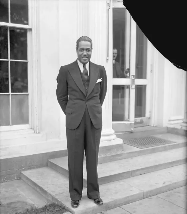 Framed Print : Duke Ellington on White House Steps Framed Print : Duke Ellington on White House Steps