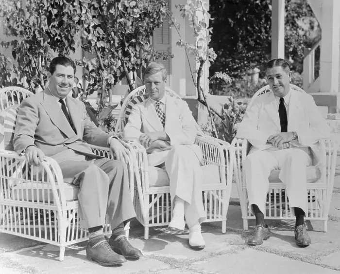 Framed Print : Duke and Golf Personnel Sitting on Porch Framed Print : Duke and Golf Personnel Sitting on Porch