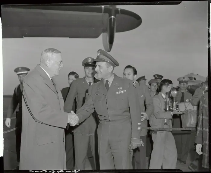 Framed Print : Dulles and Ridgway Shaking Hands Framed Print : Dulles and Ridgway Shaking Hands