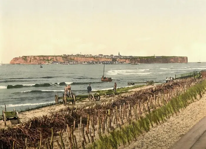 Framed Print : Dunes off Helgoland, Schleswig-Holstein, c. 1890, Germany, Historic, digitally restored reproduction from a 19th century original Framed Print : Dunes off Helgoland, Schleswig-Holstein, c. 1890, Germany, Historic, digitally restored reproduction from a 19th century original