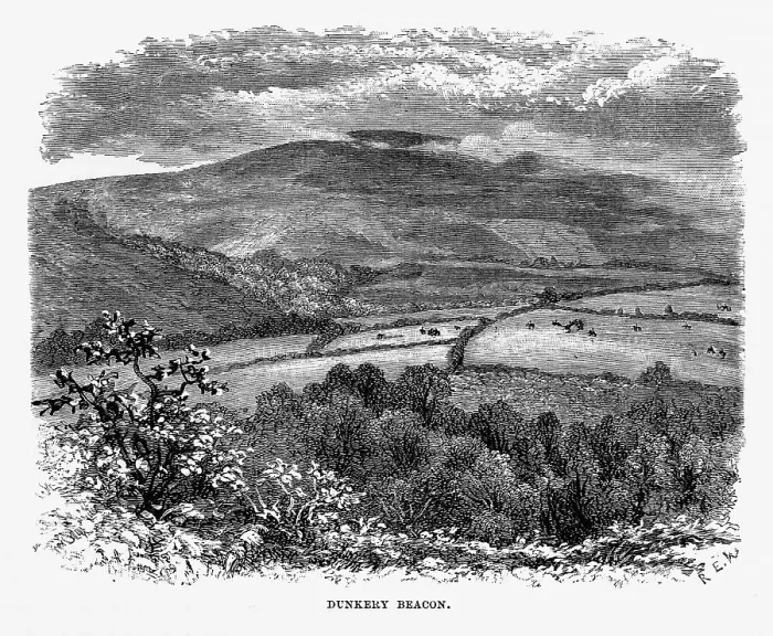 Framed Print : Dunkery Beacon, Exmoor, England Victorian Engraving, 1840