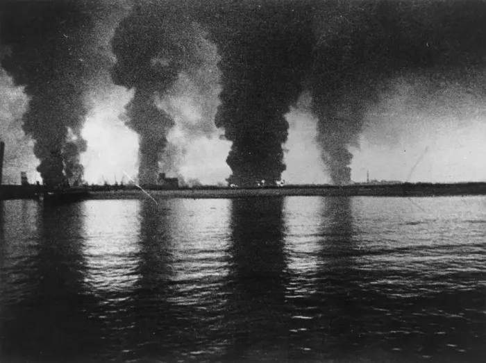 Framed Print : Dunkirk Fires Framed Print : Dunkirk Fires