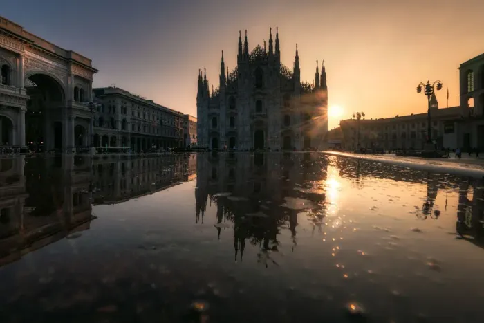 Framed Print : Duomo di Milano with reflection