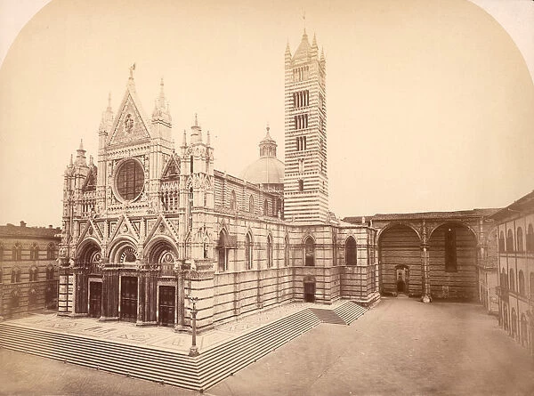 Duomo Di Siena. The Duomo Di Siena, the citys medieval cathedral, circa 1880