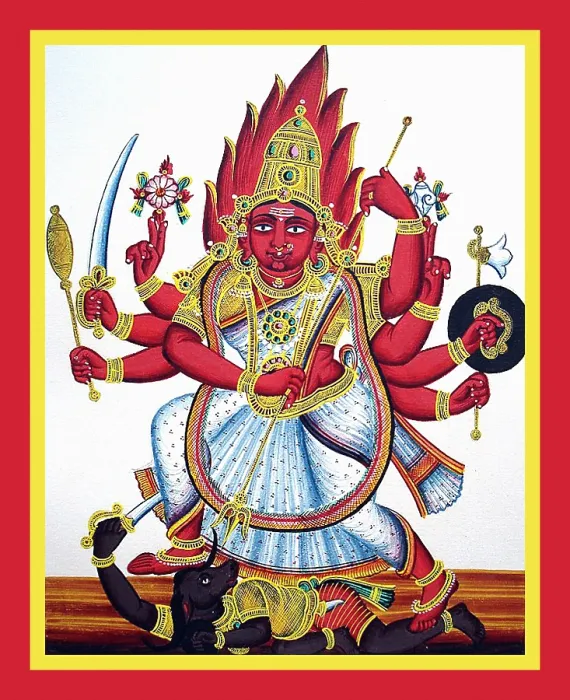 Framed Print : Durgā steps on the figure of Mahi£a Framed Print : Durgā steps on the figure of Mahi£a