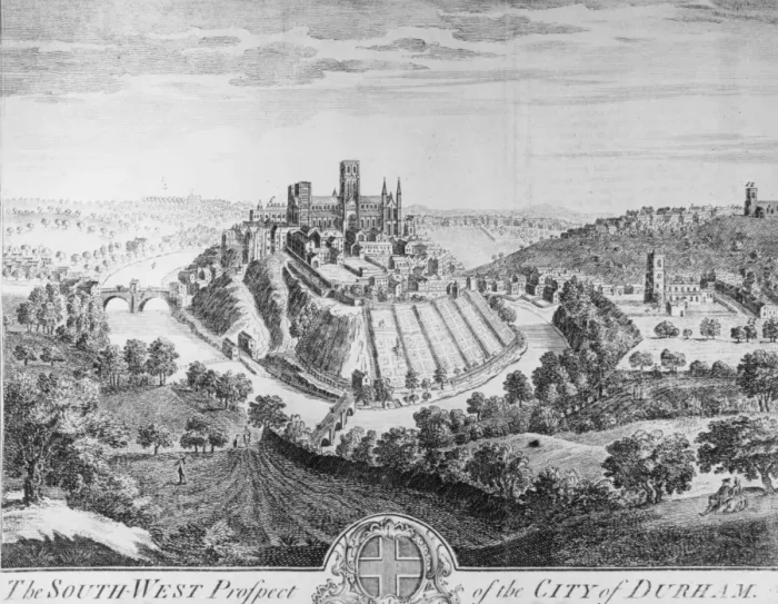 Framed Print : Durham. The south-west prospect of the City of Durham, County Durham, circa 1600 Framed Print : Durham. The south-west prospect of the City of Durham, County Durham, circa 1600