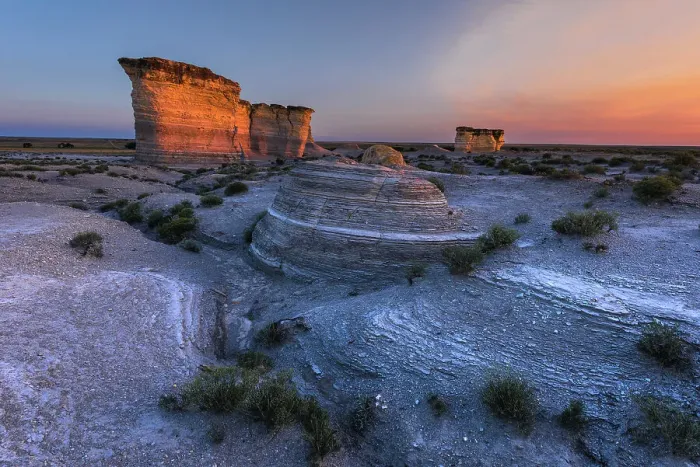 Framed Print : Dusk at Monument Rocks, Kansas Framed Print : Dusk at Monument Rocks, Kansas