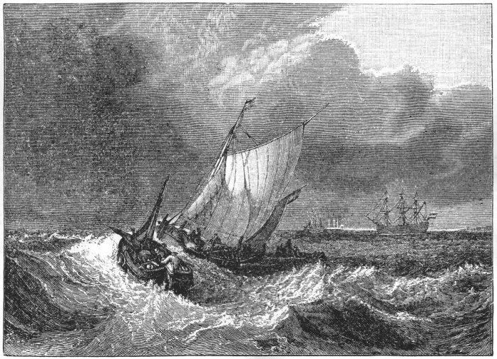 Framed Print : Dutch Boats in a Gale Framed Print : Dutch Boats in a Gale