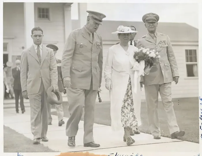 Framed Print : Dutch Queen Wilhelmina and Officials Strolling at Fort Devens Framed Print : Dutch Queen Wilhelmina and Officials Strolling at Fort Devens