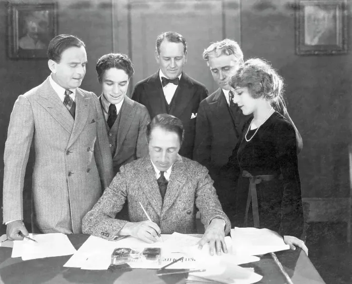 Framed Print : D.W. Griffith Reviewing a Contract Framed Print : D.W. Griffith Reviewing a Contract