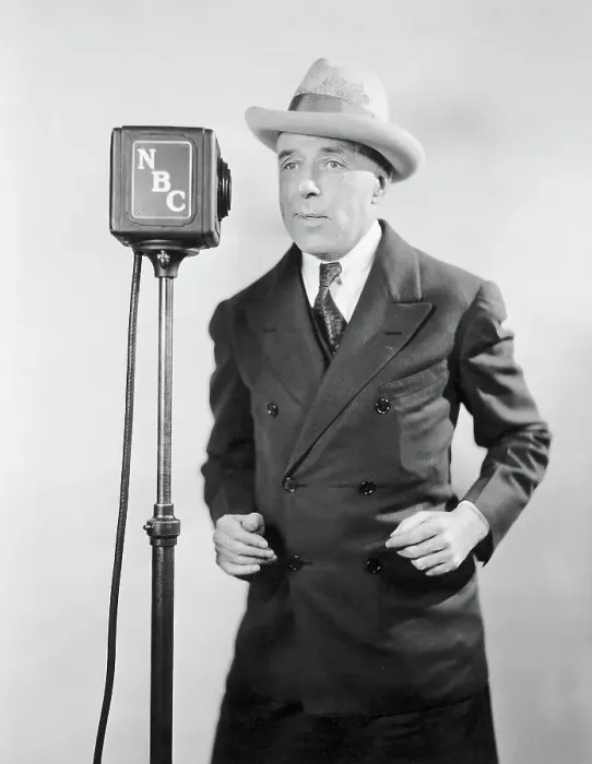 Framed Print : D.W. Griffith Speaking into NBC Microphone Framed Print : D.W. Griffith Speaking into NBC Microphone